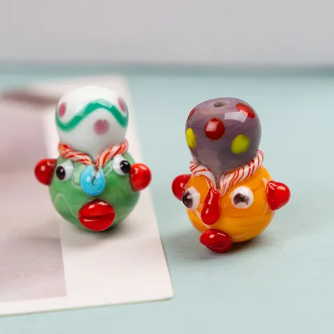 Handmade Glass Human Face Beads Phoenician Guardian DIY Bracelet Necklace Jewelry Making Loose Beads Craft Accessories