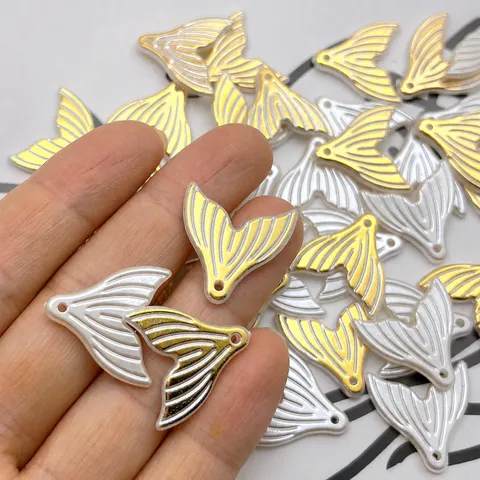 Fabrication de Bijoux DIY Faite Main ABS Perle Artificielle Queue de Sirène Pendentifs Breloques d'Artisanat Baroque pour Chaîne de Téléphone Pendentif de Voiture