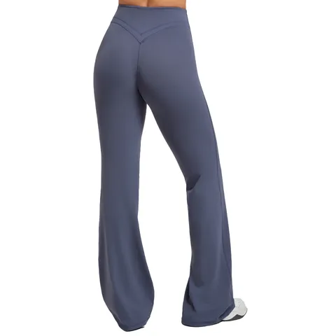 Women High Waist Flared Yoga Pants Naked Feeling Crossed Waistband Slim Fit Flared Trousers Gym Fitness Sports Pants Activewear