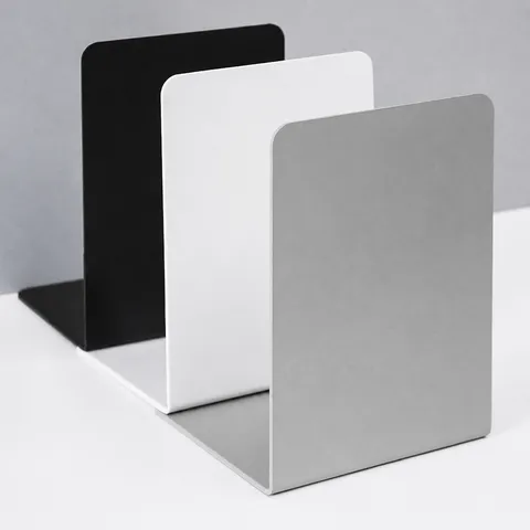 Minimalist L Shaped Plastic Bookends Heavy Duty Book Stopper Desktop Desk Organizer Holder For Books Office School Supplies