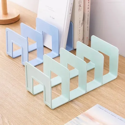 Transparent Acrylic Desktop Bookends 4-Slot Book Organizer Storage Rack For Office School Home Study