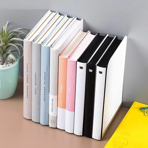 Minimalist L Shaped Plastic Bookends Desktop Book Stands Heavy Duty Book Holder For Office School Home Desk Organization