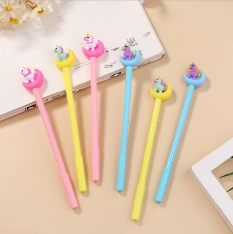 Cute Cartoon Moon Unicorn Gel Pen Kawaii Student Writing Pen Plastic Stationery Supplies For Office School