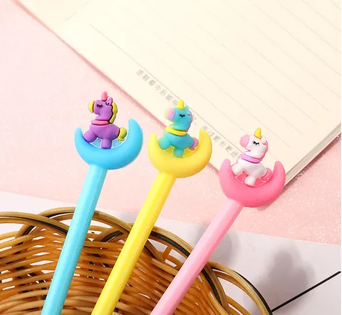 Cute Cartoon Moon Unicorn Gel Pen Kawaii Student Writing Pen Plastic Stationery Supplies For Office School