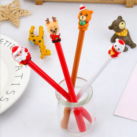 Creative Christmas Cartoon Snowman Elk Bear Gel Pen Cute Black Signature Pen Student Stationery Office Supplies