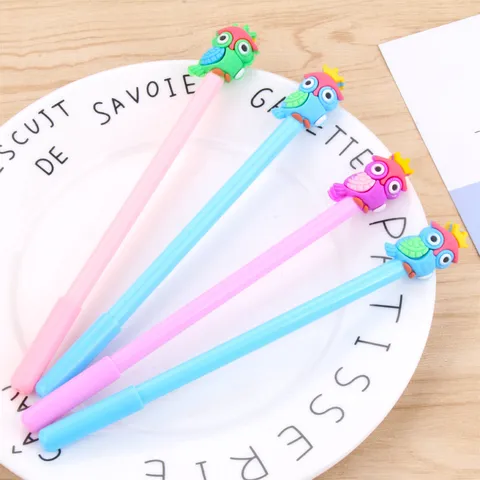 Cute Cartoon Owl Gel Pen Black Ink Rollerball Pen Cute Animal Design Student Writing Stationery Office School Supplies