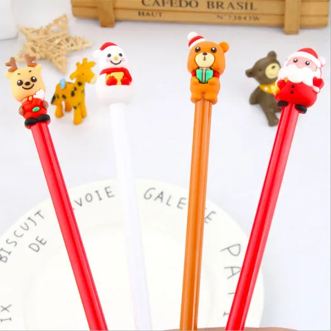 Creative Christmas Cartoon Snowman Elk Bear Gel Pen Cute Black Signature Pen Student Stationery Office Supplies