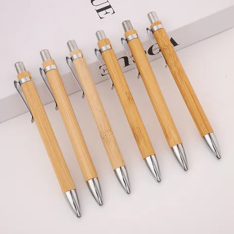 Creatieve Natuurlijke Bamboehout Balpen Milieuvriendelijk Minimalistische Schrijfpen Kantoor Kantoorartikelen Cadeau
