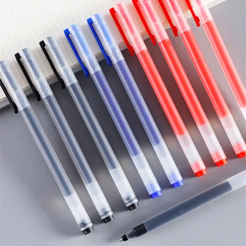 Minimalistiko Diafanes Stylofo Gel Omalis Grafis Rollerball Pen Mavro Kokkino Mple Melani Grafeio Scholeio Grafiki Ili