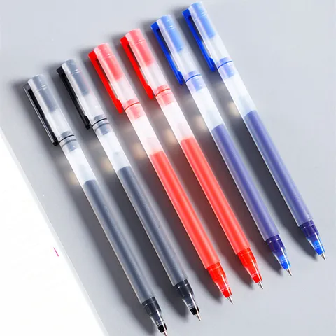 Minimalistiko Diafanes Stylofo Gel Omalis Grafis Rollerball Pen Mavro Kokkino Mple Melani Grafeio Scholeio Grafiki Ili