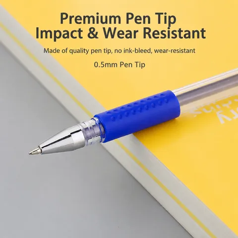 Διαφανές Stylos Gel Lepti Myti Mavro Ble Kokkino Melani Omali Grafi Gia Grafeio Scholeio Stationery