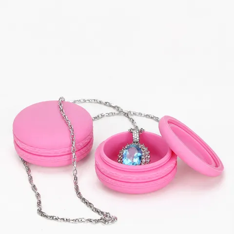 Portable Silicone Macaron Storage Box Small Travel Jewelry Organizer Case Mini Cosmetic Container