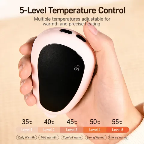 Portable USB Rechargeable Electronic Hand Warmer Bluetooth Video Turning Digital Display Winter Warming Device