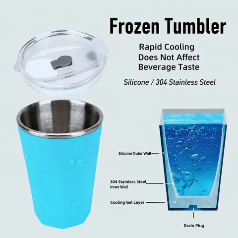 304 Stainless Steel Freezing Cup Double Wall Insulated Tumbler Cola Beer Wine Chilling Cup Fast Cooling Portable Drinking Mug