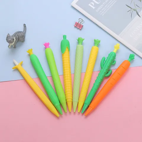 Kreativer Cartoon Obst Gemüse Druckbleistift Weichgummi Süßer Schüler Schreibstift Bürobedarf