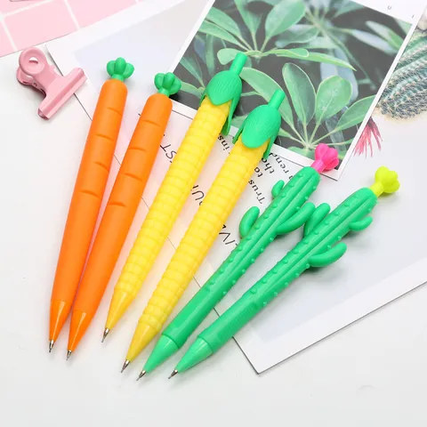Kreativer Cartoon Obst Gemüse Druckbleistift Weichgummi Süßer Schüler Schreibstift Bürobedarf