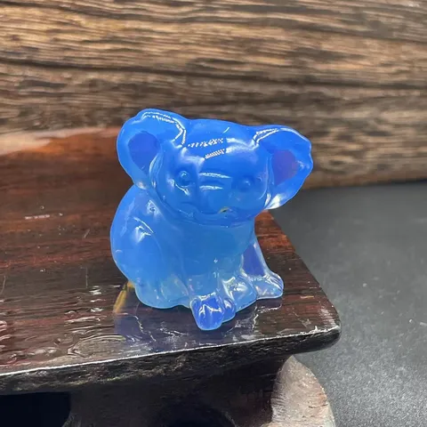 Natural Crystal Koala Statue Hand Carved Semi Precious Stone Animal Figurine Home Decor Office Desktop Ornament