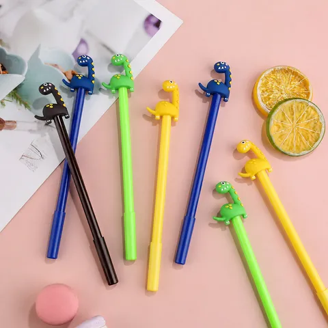 Stylo Gel Dinosaure de Dessin Animé Mignon Encre Noire Stylo d'Écriture Animal Adorable Papeterie de Bureau pour Étudiants