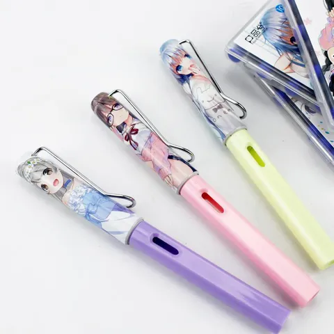 Leuke Creatieve Meisje Vulpen Vloeibare Roller Pen Met Vervangbare Inktzakjes Student Leren Schrijven Schrijfwaren