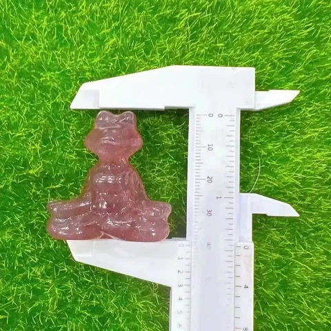 Natürlicher Edelstein Kristall Yoga Frosch Figur Handgeschnitzt Halbedelstein Meditation Frosch Skulptur Deko Schreibtisch Haus Ornament Geschenk