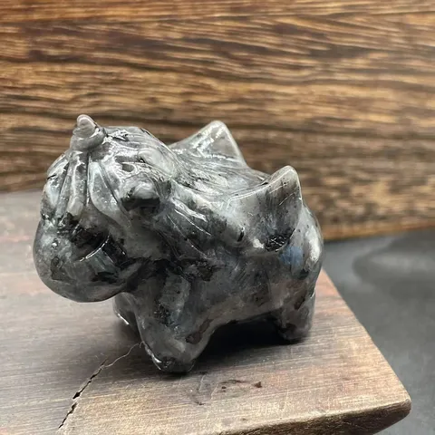 Natural Crystal Unicorn Carving Figurine Bulbasaur Mini Statue Semi Precious Stone Healing Pocket Gemstone Home Decor