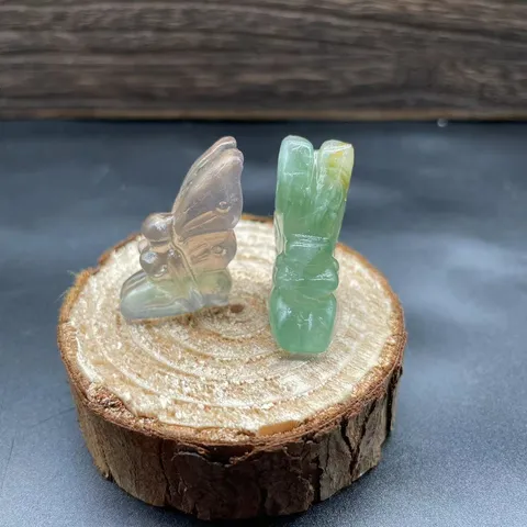 Natural Crystal Flower Fairy Figurine Semi Precious Stone Miniature Elf Angel Wings Sculpture Home Office Desk Decor