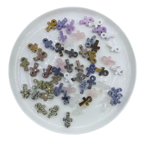 Cristal Natural Piedra Preciosa Cruz de Ankh Figurita Tallado Mini Símbolo Egipcio de la Vida Reiki Piedras Curativas de Energía Hogar Oficina Escritorio Decoración