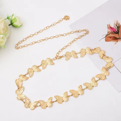 Retro Butterfly Waist Chain Bohemian Metal Belt For Women Dress Vintage Waistband Fashion Body Jewelry Accessories