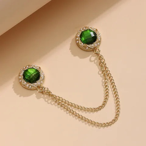 Clip per Abiti Magnetica in Lega Retrò Strass Perla Artificiale Spille per Colletto Cardigan Scialle Maglione Vintage