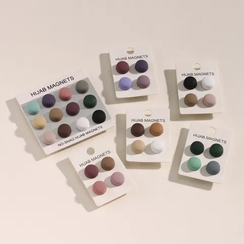 Zinklegering Magnetische Sjaal Clips Cirkelvormige Sterke Magneet Broche Spelden Voor Hijab Sjaal Meerkleurige Mode Accessoires