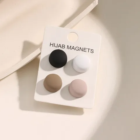 Zinklegering Magnetische Sjaal Clips Cirkelvormige Sterke Magneet Broche Spelden Voor Hijab Sjaal Meerkleurige Mode Accessoires