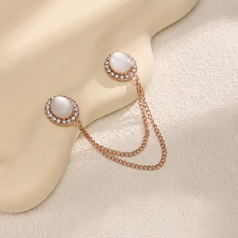 Legering Gesimuleerde Kattenoogsteen Strass Magnetische Gesp Sjaalclip Broekspijp Fixeerder Kledingaccessoire