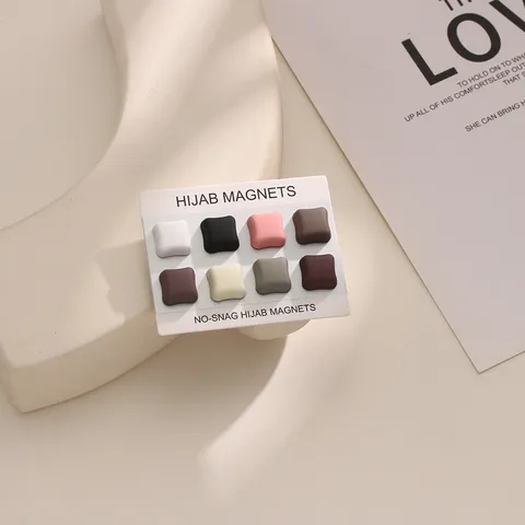 Square Magnetic Hijab Pins Scarf Buckle Alloy Magnetic Brooch Clips For Women Headscarf Accessories