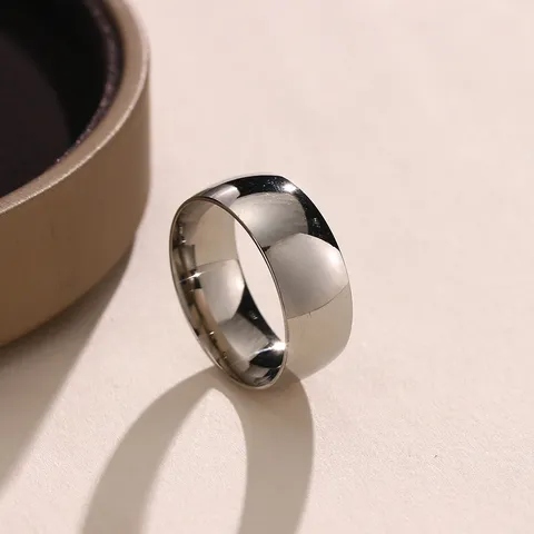 Anillo Liso Minimalista de Acero Inoxidable Anillo para Pañuelo Anillo Geométrico de Acero de Titanio para Mujer Joyería de Moda