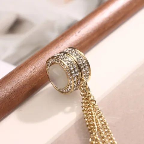 Legering Strass Magnetische Broche Pin Dubbele Ketting Sjaal Clip Broek Manchet Vaste Gesp Mode Sieraden Accessoires Voor Vrouwen