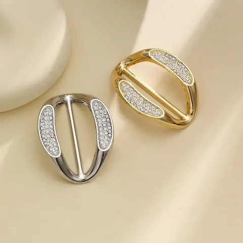 Alloy Rhinestone T Shirt Corner Tying Ring Scarf Buckle Fashion Clothing Accessory For Women Daily Wear