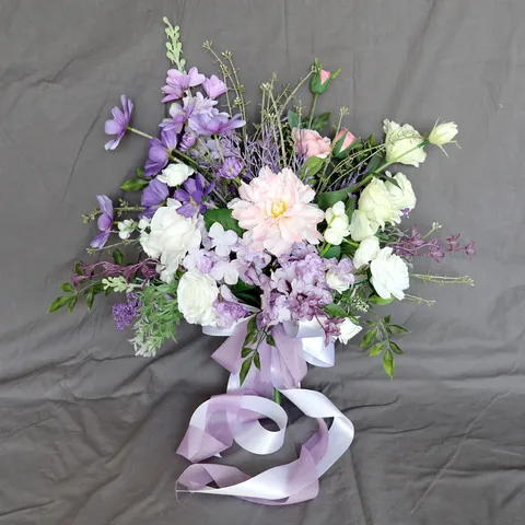 Künstliche Hochzeit Blume Brautstrauß Seide Rosen Pfingstrosen Strauß Mit Satinband Für Outdoor Zeremonie Fotografie Wohnkultur Party