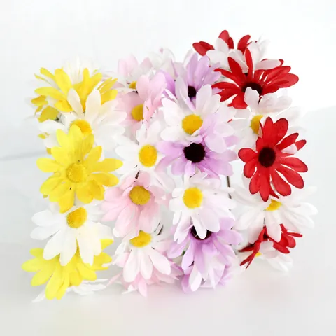 Children Artificial Flower Wreath Headband Forest Style Girls Daisy Floral Hair Accessory With Ribbon For Wedding Flower Girl Party