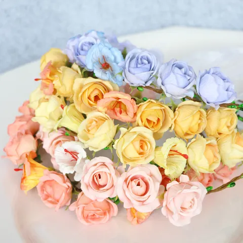 Mori Girl Floral Wreath Headband Artificial Rose Flower Crown With Ribbon Bow Garland For Wedding Travel Party Photography Props Hair Accessories