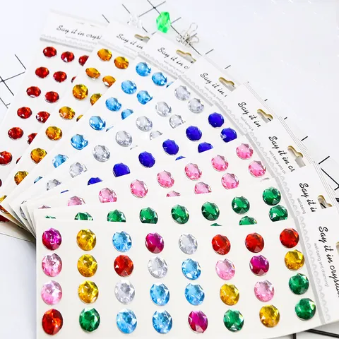 Grote Acryl Strass Sticker Ronde Edelsteen Sticker Voor Telefoon Auto DIY Decoratieve Ambacht Bling Kristal Diamant Sticker