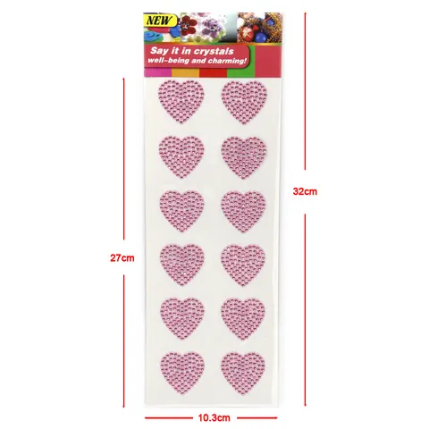 Acryl Hart Strass Sticker Kristal Diamant DIY Mobiele Telefoon Decoratieve Ambacht Sticker Glitter Edelsteen Decal Vel