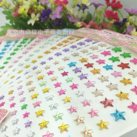 Acrylic Rhinestone Star Stickers Self Adhesive Crystal Gem Decals For Phone And Car Decoration DIY Crafts