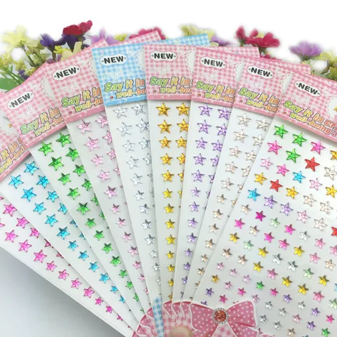 Acrylic Rhinestone Star Stickers Self Adhesive Crystal Gem Decals For Phone And Car Decoration DIY Crafts