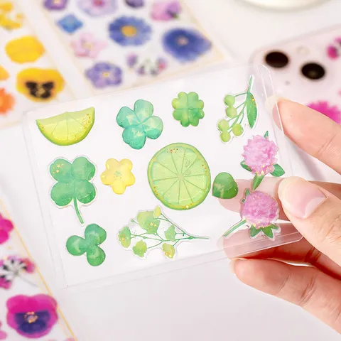 Transparante 3D Epoxy Kristal Stickers Goudfolie Bloem Strik Dagboek Telefoon Decoratieve Stickers DIY Schrijfwaren Benodigdheden