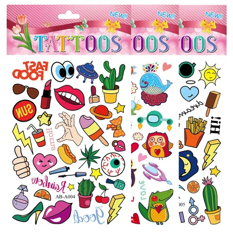 Creatieve Frisse Watertransfer Tattoo Sticker Parijs Cartoon Bloemen Waterdichte Lichaamskunst Tijdelijke Tattoo