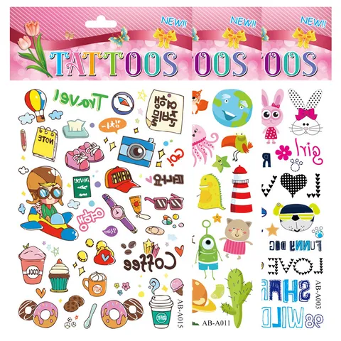 Creatieve Frisse Watertransfer Tattoo Sticker Parijs Cartoon Bloemen Waterdichte Lichaamskunst Tijdelijke Tattoo