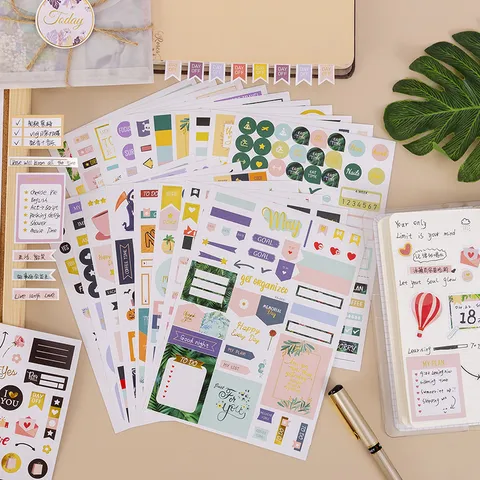 Creatieve Planner Stickers Set Waterdichte Decoratieve Agenda Stickers Voor Kantoor School Dagelijkse Dagboek Planning