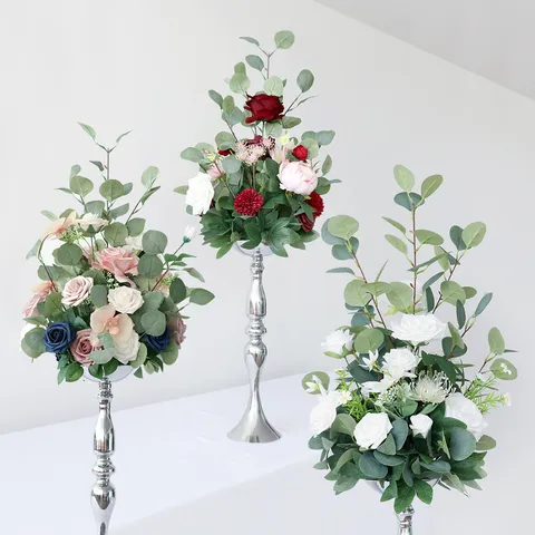 Kunstmatig Satijn Pioenroos Roos Bloemstuk Bruiloft Gangpad Tafel Centerpiece Rekwisieten Voor Feest Banket Hotel Bloemdecoratie