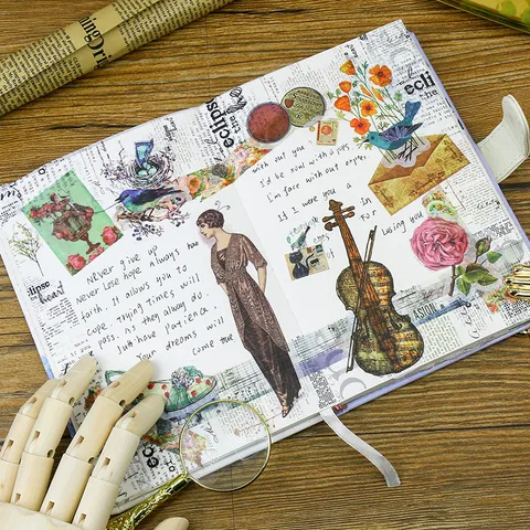Retro Washi Papier Sticker Pack Vintage Journal Scrapbook DIY Decoratieve Kantoorartikelen Stickers voor Dagboek Album Kunst