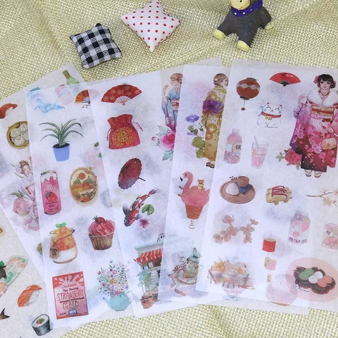 Japans Stijl Tokio Meisje Washi Planner Stickers Decoratieve Schattige Dagboek Kantoorartikelen Benodigdheden Voor DIY Scrapbooking Dagboek